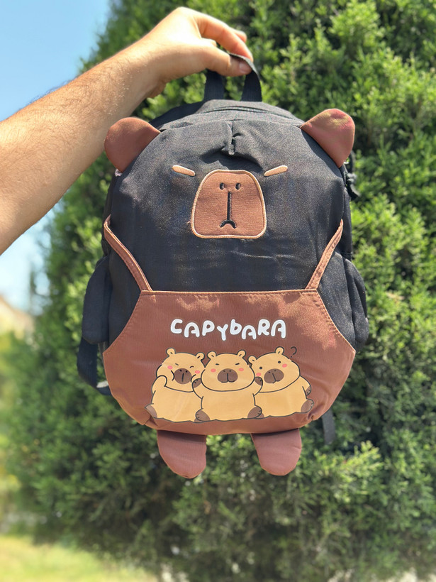 کوله بچگانه وارداتی Capybara خرس خوابالو پارچه کتان
