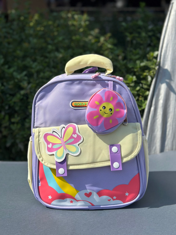 کوله بچگانه وارداتی برند Fashion_Bag مدل دو دکمه برزنتی