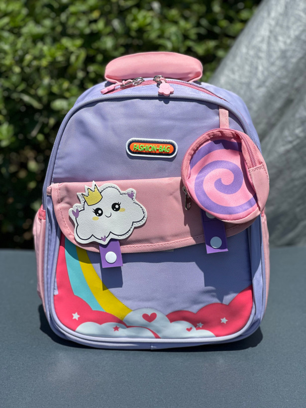 کوله بچگانه وارداتی برند Fashion_Bag مدل دو دکمه برزنتی